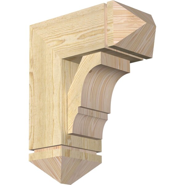 Ekena Millwork Balboa Arts and Crafts Rough Sawn Bracket w/ Offset Brace, Douglas Fir, 8"W x 18"D x 22"H BKT0806X18X22BOA03RDF - main